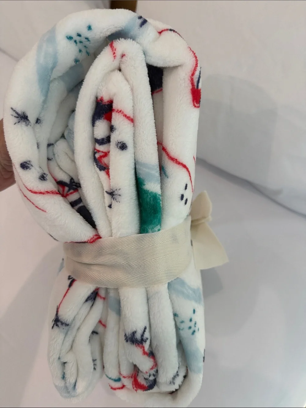 NWT • Berkshire 60x70 Printed Velvetsoft Lodge Throw • Skiing pattern